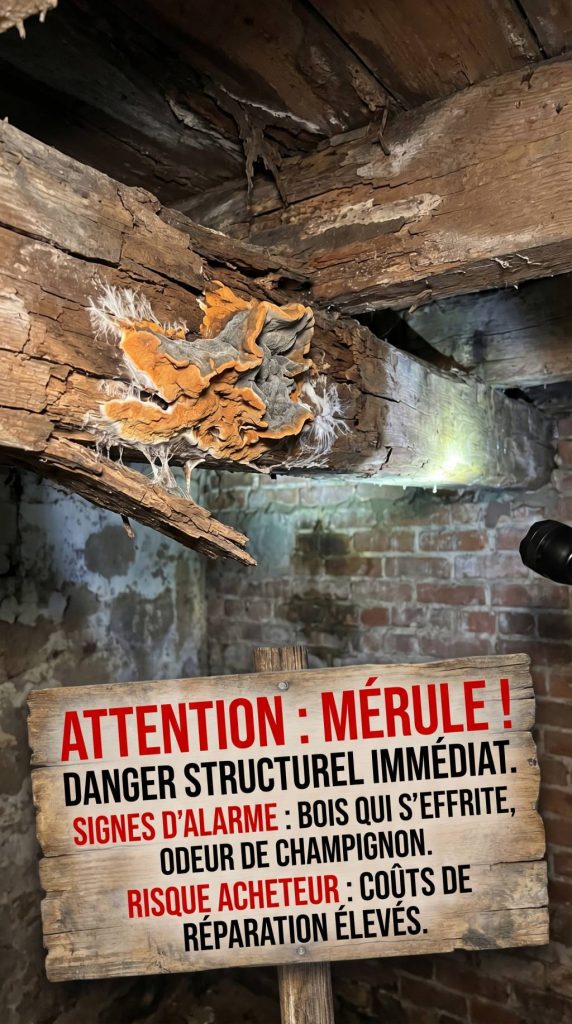 La mérule : un danger direct pour une maison, signes d’alerte et risques pour l’acquéreur